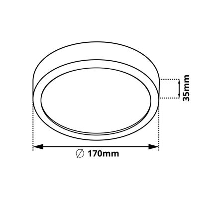 LED taklampa DIEGO LED/12W/230V 4000K IP40 Ø 16,5 cm vit