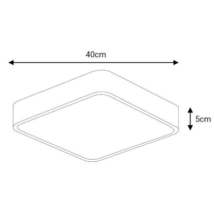 LED taklampa FELIZ LED/40W/230V 4000K 40x40 cm svart