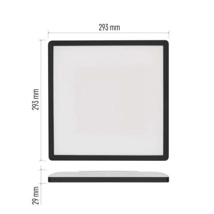 LED taklampa FLORI LED/18W/230V 4000K svart 29x29 cm