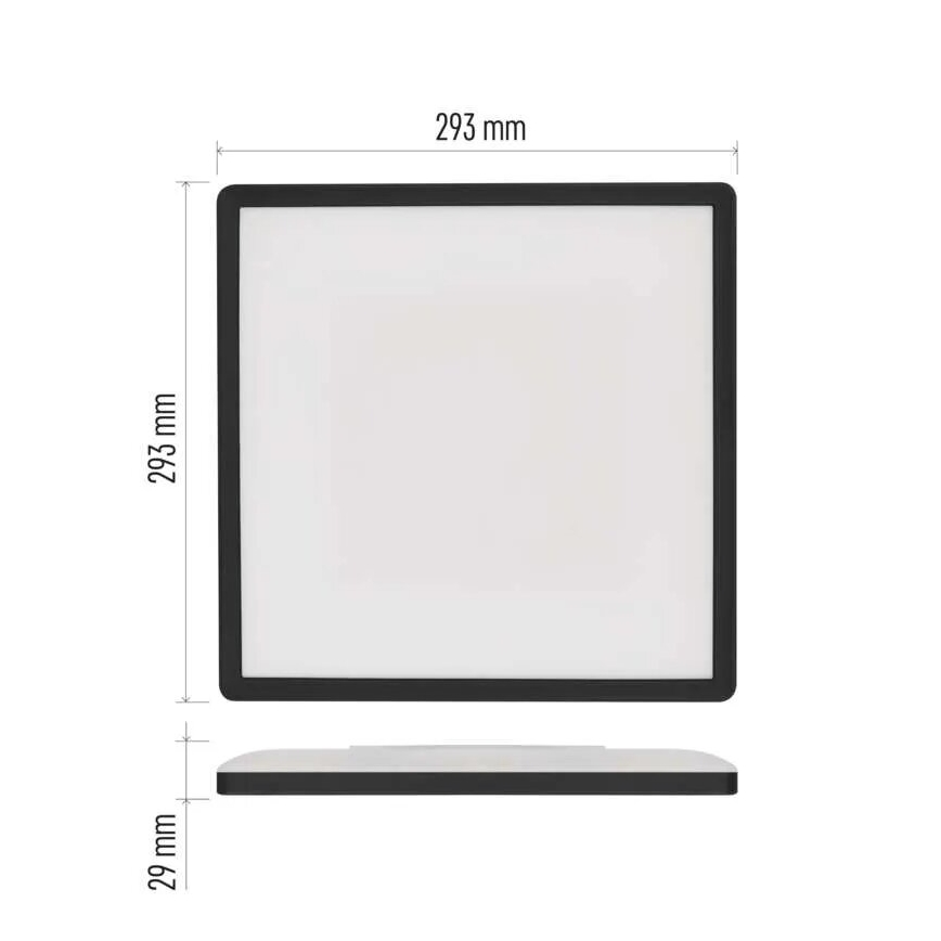 LED taklampa FLORI LED/18W/230V 4000K svart 29x29 cm