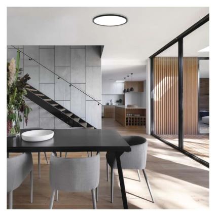 LED taklampa FLORI LED/18W/230V 4000K svart diameter 29 cm