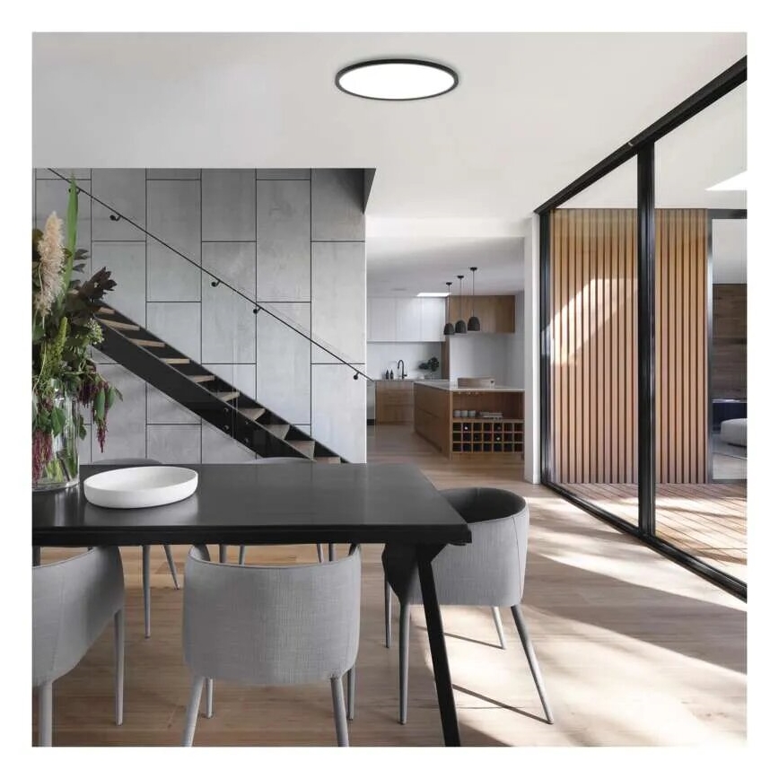 LED taklampa FLORI LED/18W/230V 4000K svart diameter 29 cm