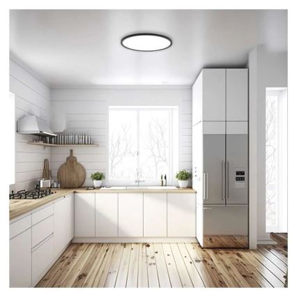 LED taklampa FLORI LED/18W/230V 4000K svart diameter 29 cm