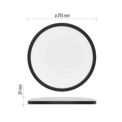 LED taklampa FLORI LED/18W/230V 4000K svart diameter 29 cm