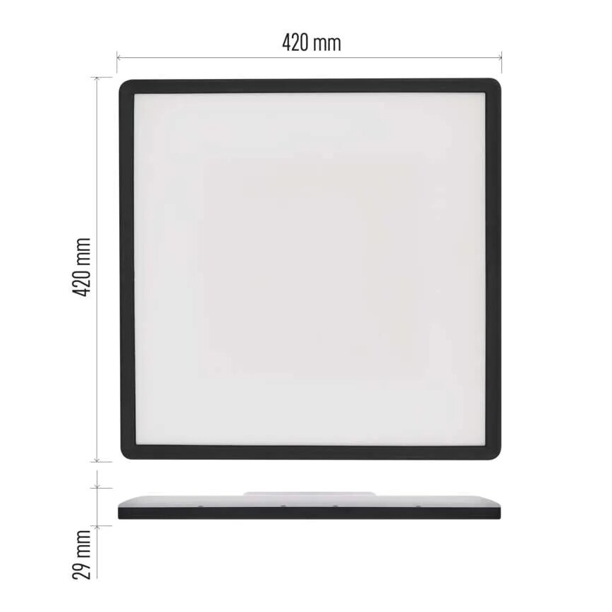LED taklampa FLORI LED/22W/230V 4000K svart 42x42 cm