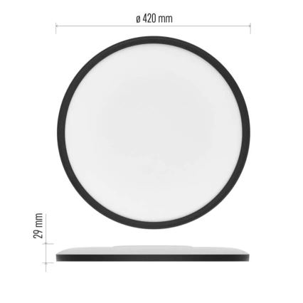 LED taklampa FLORI LED/22W/230V 4000K svart diameter 42 cm