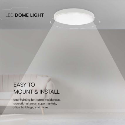 LED badrumsarmatur LED/18W/230V 4000K IP44 Ø25 cm vit
