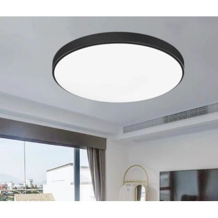 LED taklampa för badrum CARTER LED/12W/230V 6000K IP44 Ø 22 cm svart