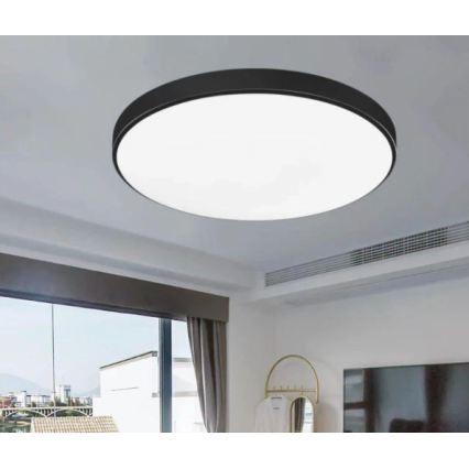 LED taklampa för badrum CARTER LED/12W/230V 6000K IP44 Ø 22 cm svart