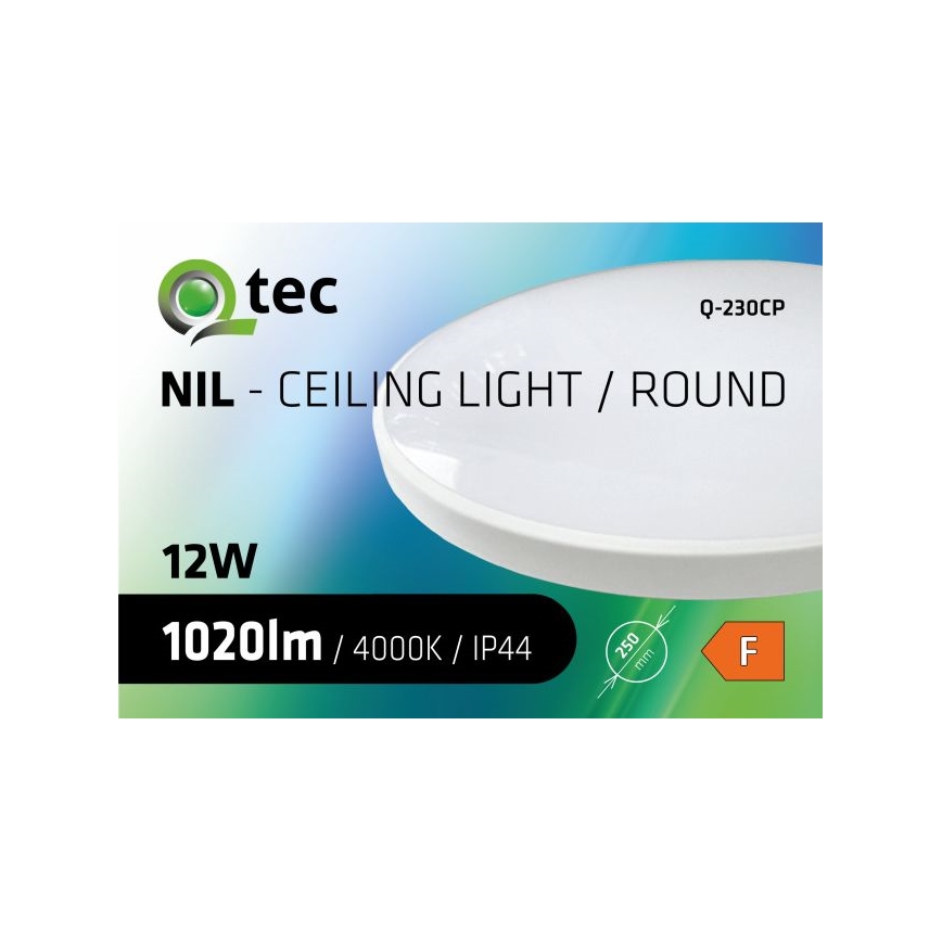 LED taklampa för badrum CIRCLE LED/12W/230V 4000K diameter 25 cm IP44 vit