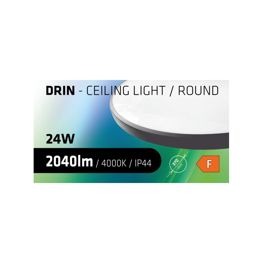 LED taklampa för badrum CIRCLE LED/24W/230V 4000K diameter 37 cm IP44 svart