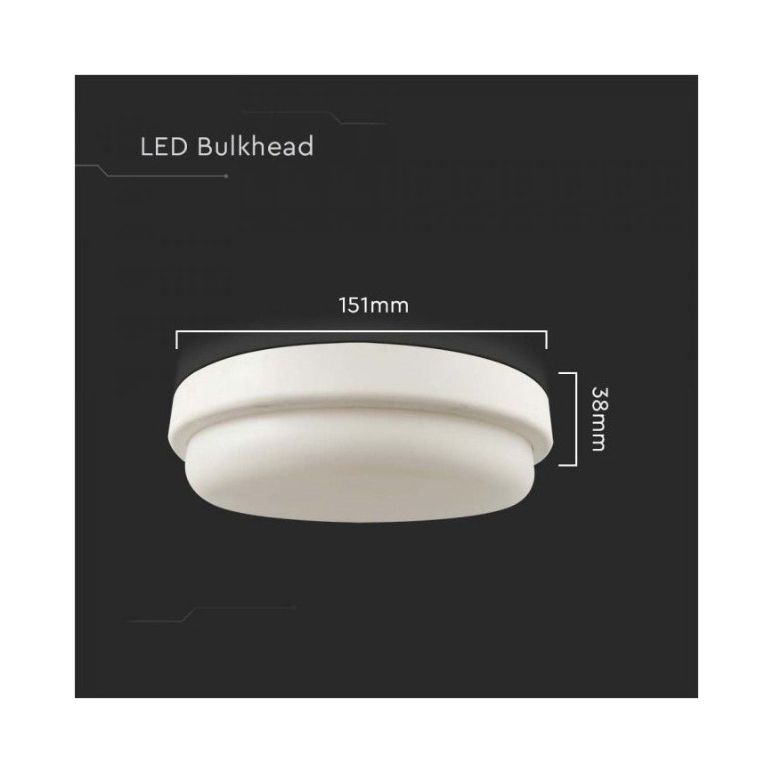 LED taklampa för badrum LED/12W/230V 3000K IP54 diameter 15 cm