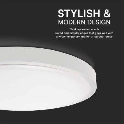 LED taklampa för badrum LED/18W/230V 3000K IP44 Ø 25 cm vit