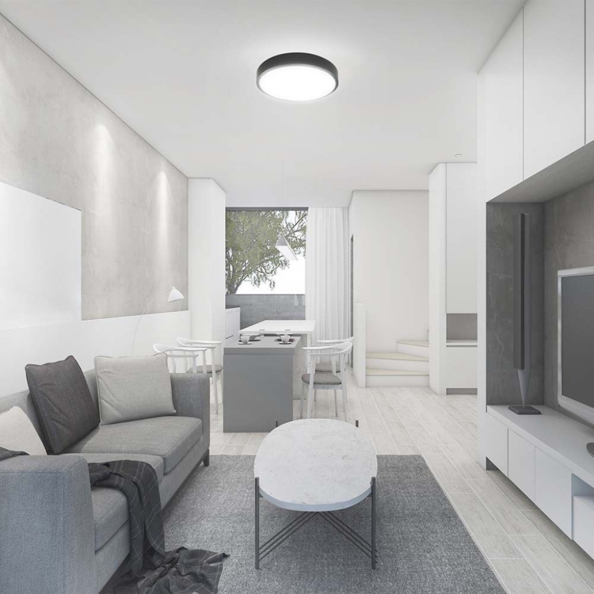 LED taklampa för badrum LED/18W/230V 6500K IP44 diameter 25 cm svart