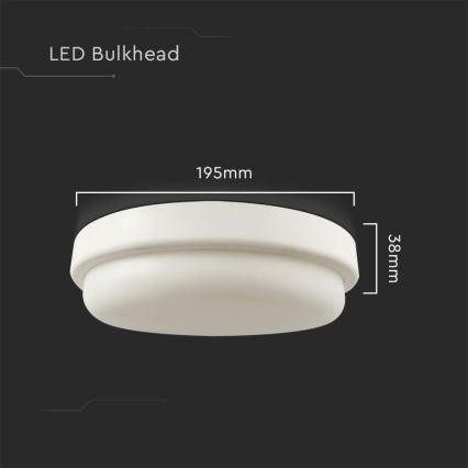 LED taklampa för badrum LED/18W/230V 6500K IP54 diameter 19,5 cm