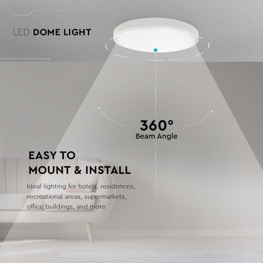 LED taklampa för badrum LED/24W/230V 3000K IP44 diameter 29,5 cm vit
