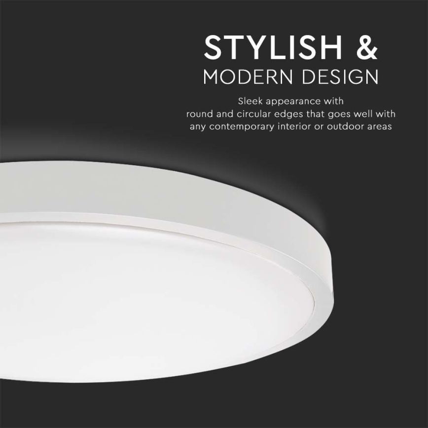 LED taklampa för badrum LED/24W/230V 3000K IP44 diameter 29,5 cm vit