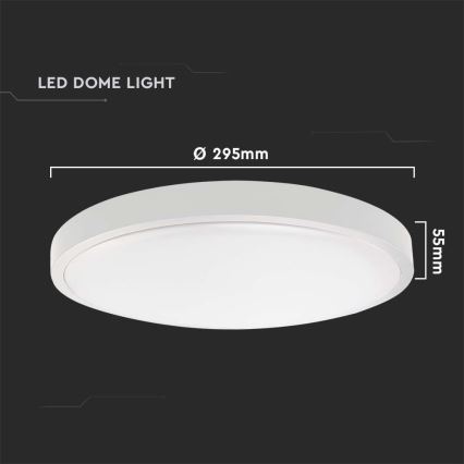 LED taklampa för badrum LED/24W/230V 3000K IP44 diameter 29,5 cm vit