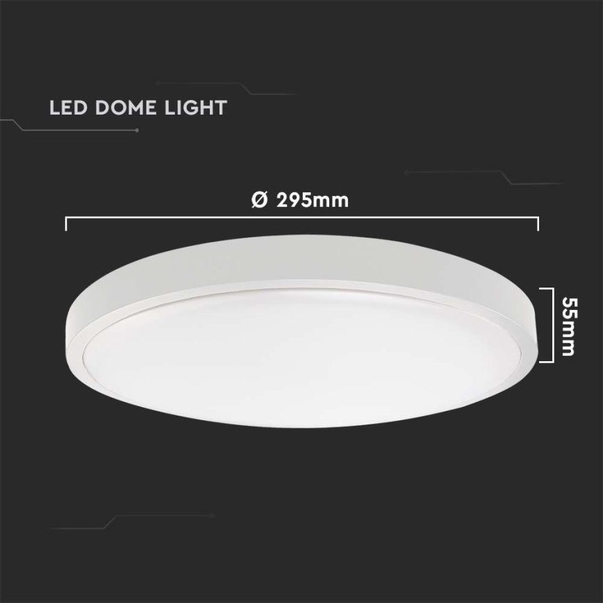 LED taklampa för badrum LED/24W/230V 3000K IP44 diameter 29,5 cm vit