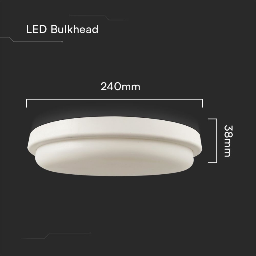 LED taklampa för badrum LED/24W/230V 6500K IP54 diameter 24 cm