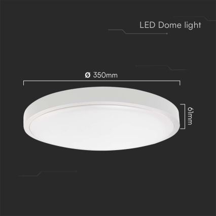 LED taklampa för badrum LED/36W/230V 4000K IP44 diameter 35 cm vit