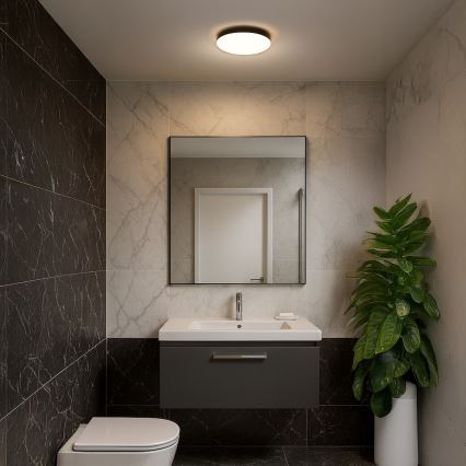 LED taklampa för badrum MAYA LED/15W/230V diameter 33 cm IP44 svart