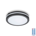 LED taklampa för badrum med sensor LED/12W/230V 3000/4000/6500K IP65 diameter 20 cm svart + fjärrkontroll