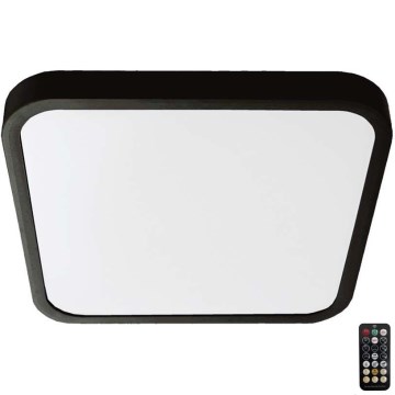 LED taklampa för badrum med sensor LED/18W/230V 4000K IP44 29,5x29,5 cm svart + fjärrkontroll