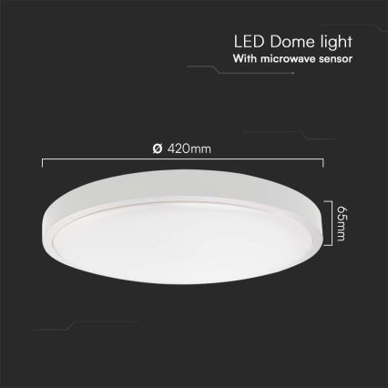 LED taklampa för badrum med sensor LED/36W/230V 4000K IP44 diameter 42 cm vit + fjärrkontroll