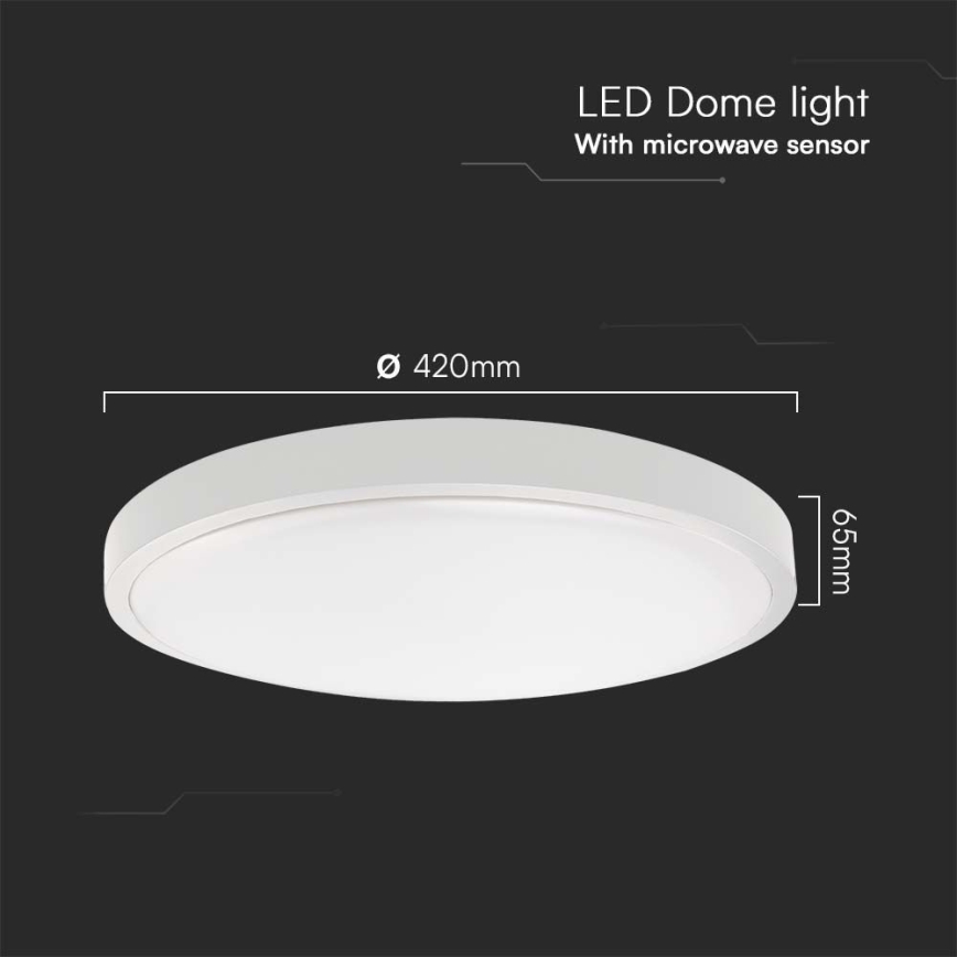 LED taklampa för badrum med sensor LED/36W/230V 4000K IP44 diameter 42 cm vit + fjärrkontroll