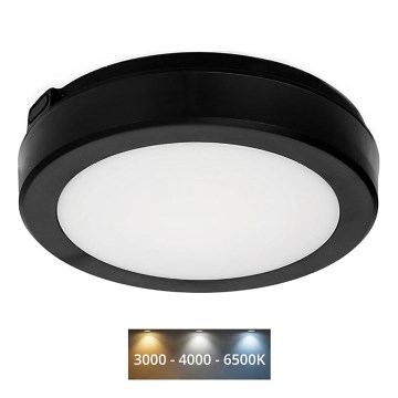 LED taklampa för badrum NAIROS LED/12W/230V 3000/4000/6500K IP65 diameter 20 cm svart