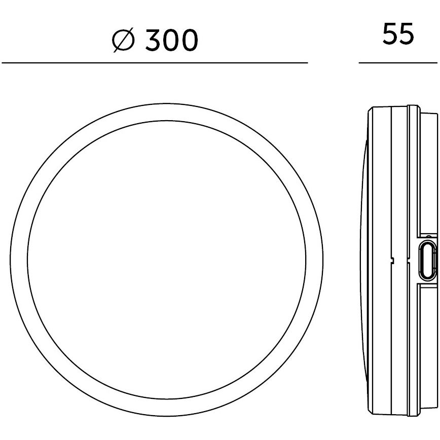 LED taklampa för badrum NAIROS LED/18W/230V 3000/4000/6500K IP65 diameter 30 cm svart