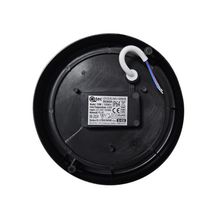 LED taklampa för utomhusbruk LED/15W/230V 4200K diameter 15,5 cm IP64 svart