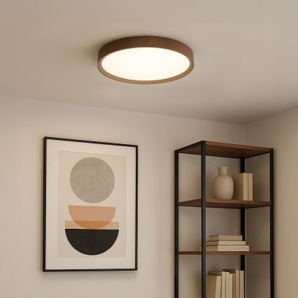 LED-taklampa FOREST LED/24W/230V Ø 39 cm brun