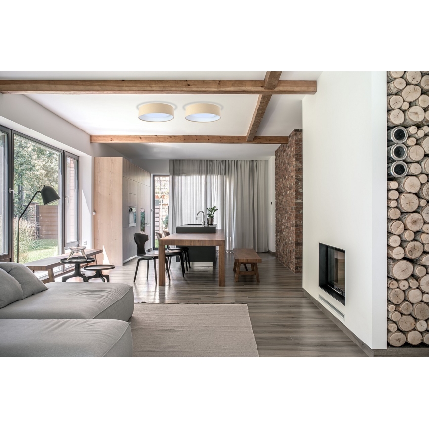 LED Taklampa GALAXY 1xLED/24W/230V Ø 44 cm beige/vit