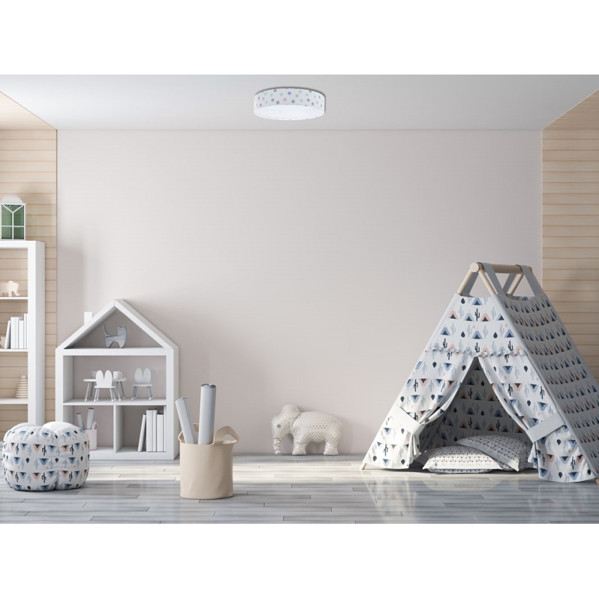 LED Barnlampa för tak GALAXY KIDS LED/24W/230V färgglada prickar