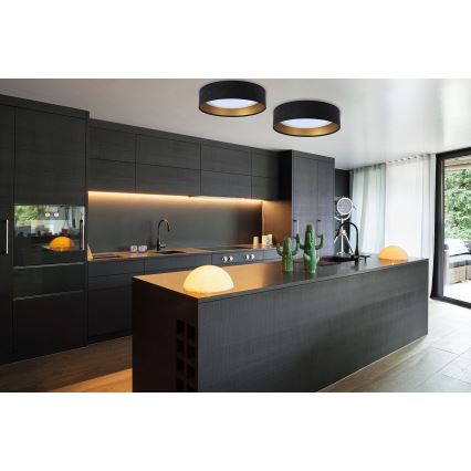 LED-taklampa GALAXY LED/24W/230V Ø 44 cm svart/guld