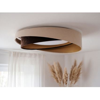 LED-taklampa GALAXY MODERN LED/24W/230V Ø 55 cm beige/brun/guld