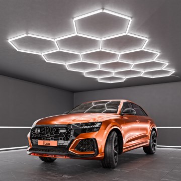 LED taklampa HEXAGON LED/570W/85-265V 6500K 522x298 cm CRI 90 IP44 vit