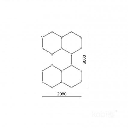 LED-taklampa HEXLINE LED/216W/230V 4000K 208x300 cm vit