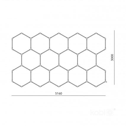 LED-taklampa HEXLINE LED/513W/230V 4000K 300x516 cm vit