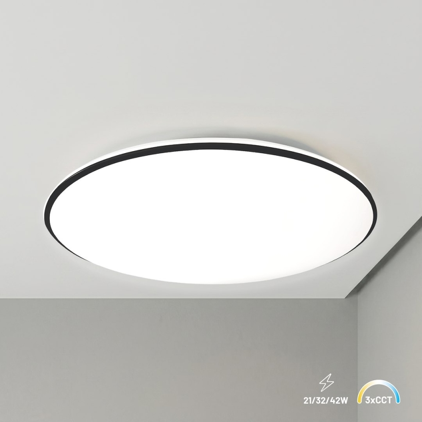 LED takarmatur HUGO LED/21/32/42W/230V 3000/4000/6500K Ø 45 cm IP54 svart