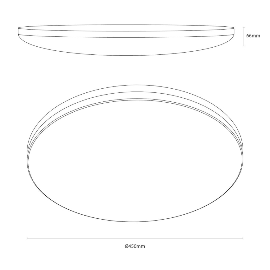 LED takarmatur HUGO LED/21/32/42W/230V 3000/4000/6500K Ø 45 cm IP54 svart