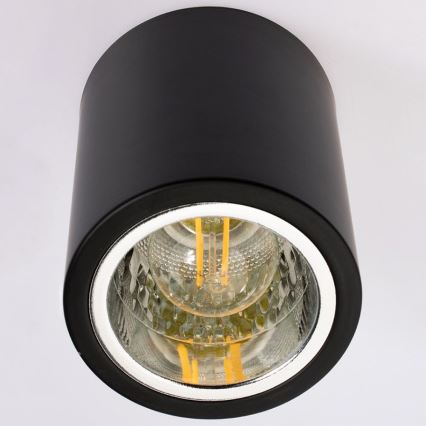 LED Taklampa JUPITER 1xE27/6W/230V 120x98 mm svart