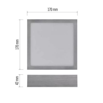 LED taklampa NEXXO LED/12,5W/230V 3000/3500/4000K 17x17 cm skinande krom