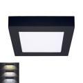 LED Taklampa LED/12W/230V 3000/4000/6000K svart fyrkantig