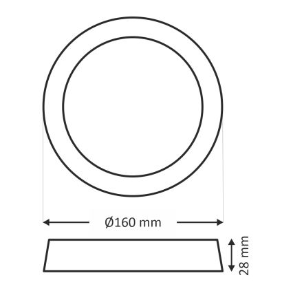 LED taklampa LED/12W/230V 4200K diameter 16 cm vit