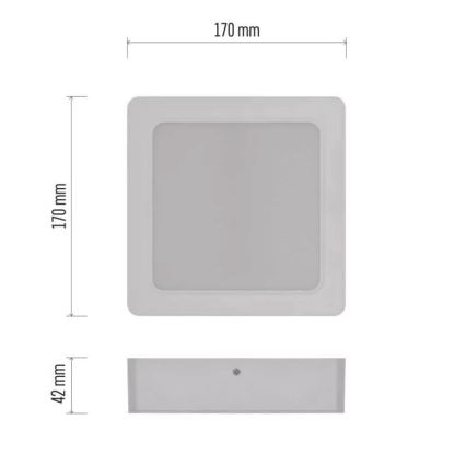 LED taklampa LED/18W/230V 17x17 cm vit