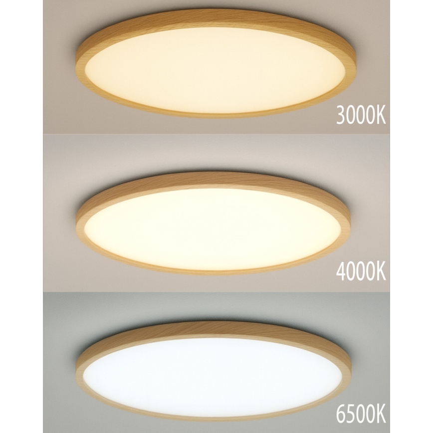 LED taklampa LED/18W/230V 3000/4000/6500K Ø 23 cm beige