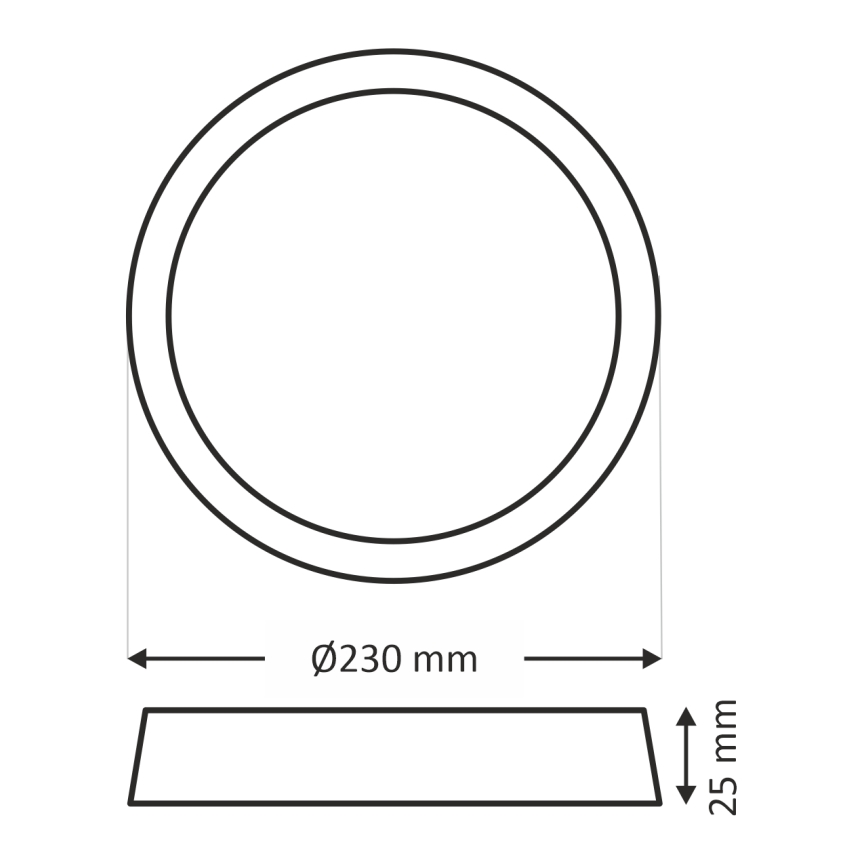 LED taklampa LED/18W/230V 3000/4000/6500K Ø 23 cm brun